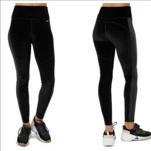 Sweaty Betty Velvet Leggings Side Strip Black Womens XS